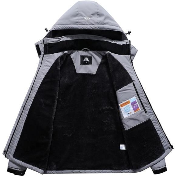 Women's Plus Size Warm Winter Coat Hooded Waterproof Ski Jacket Mountain - Picture 3 of 4